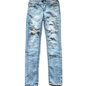 Rock & Royal distressed ripped stretch skinny denim jeans sz 3